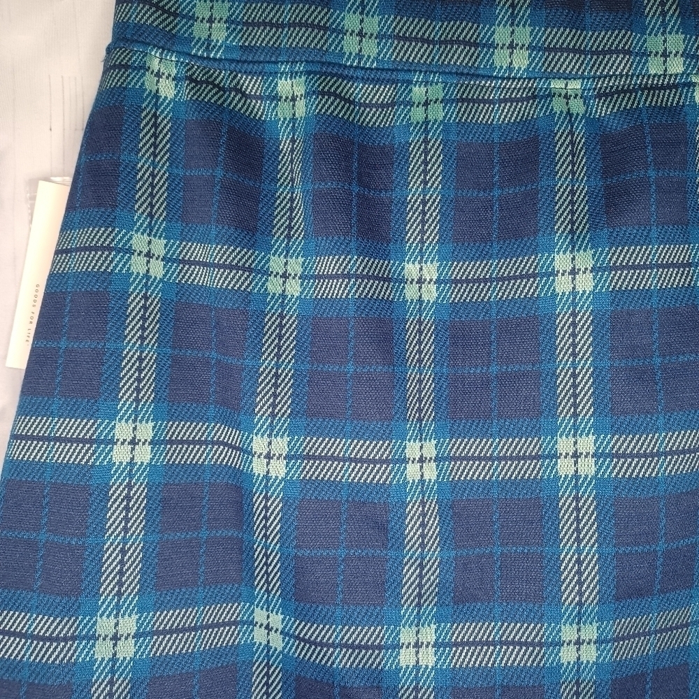 SO blue plaid buttoned faux wrap preppy 90’s Y2K schoolgirl mini skirt NWT - Picture 11 of 15